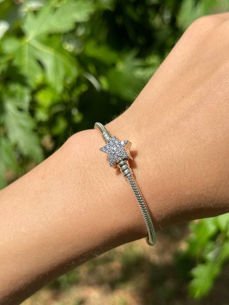 Срібний браслет Pandora із асиметричною застібкою-зіркою 055-21743 фото